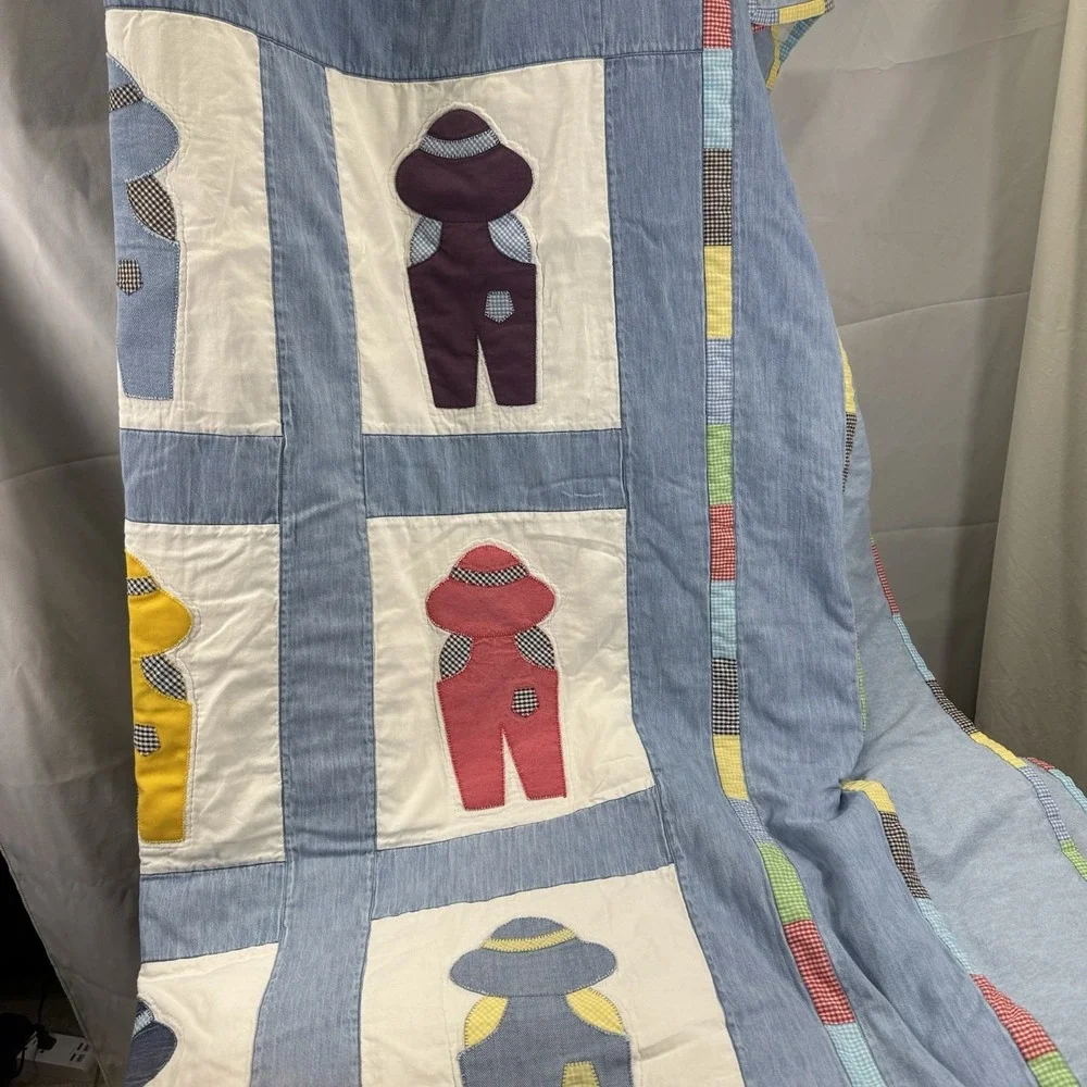 Vintage 1993 KIDS IN OVERALLS Colorful Quilt 64